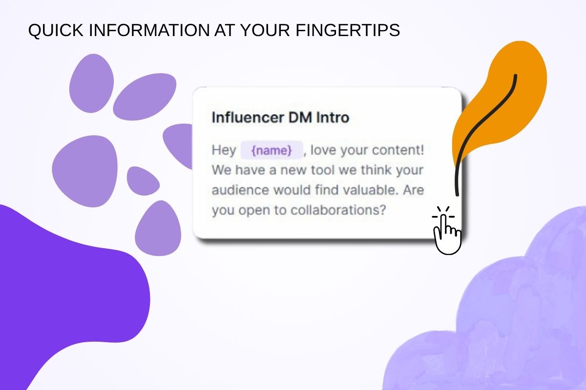 A canned response clip showing dynamic template variables.