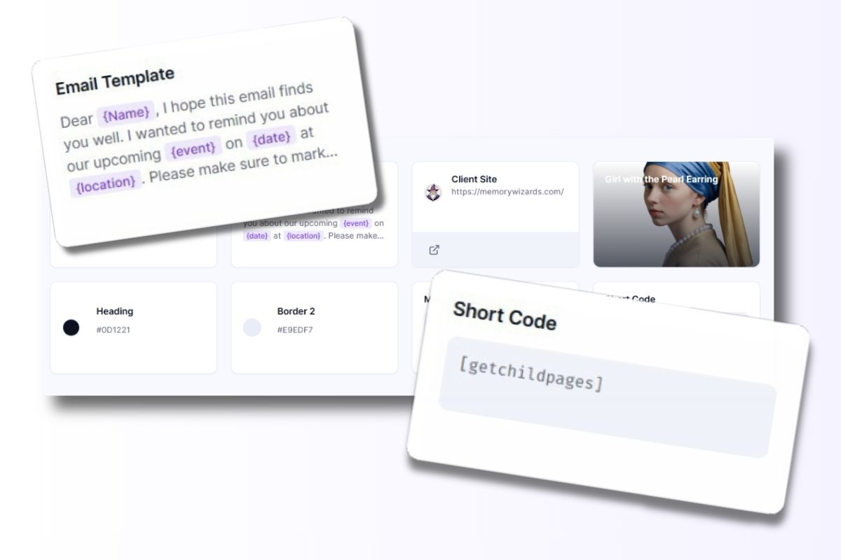 A clip showing a template for a branded social media reply with variables.